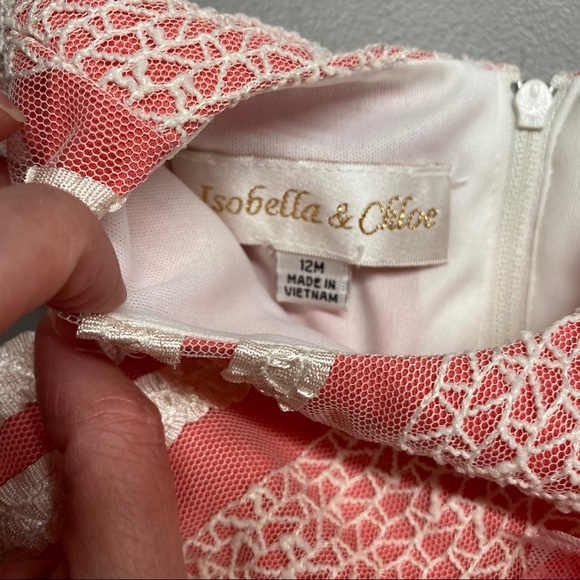 Isobella & Chloe Dress Easter Ruffle Pink White - Picture 3 of 5